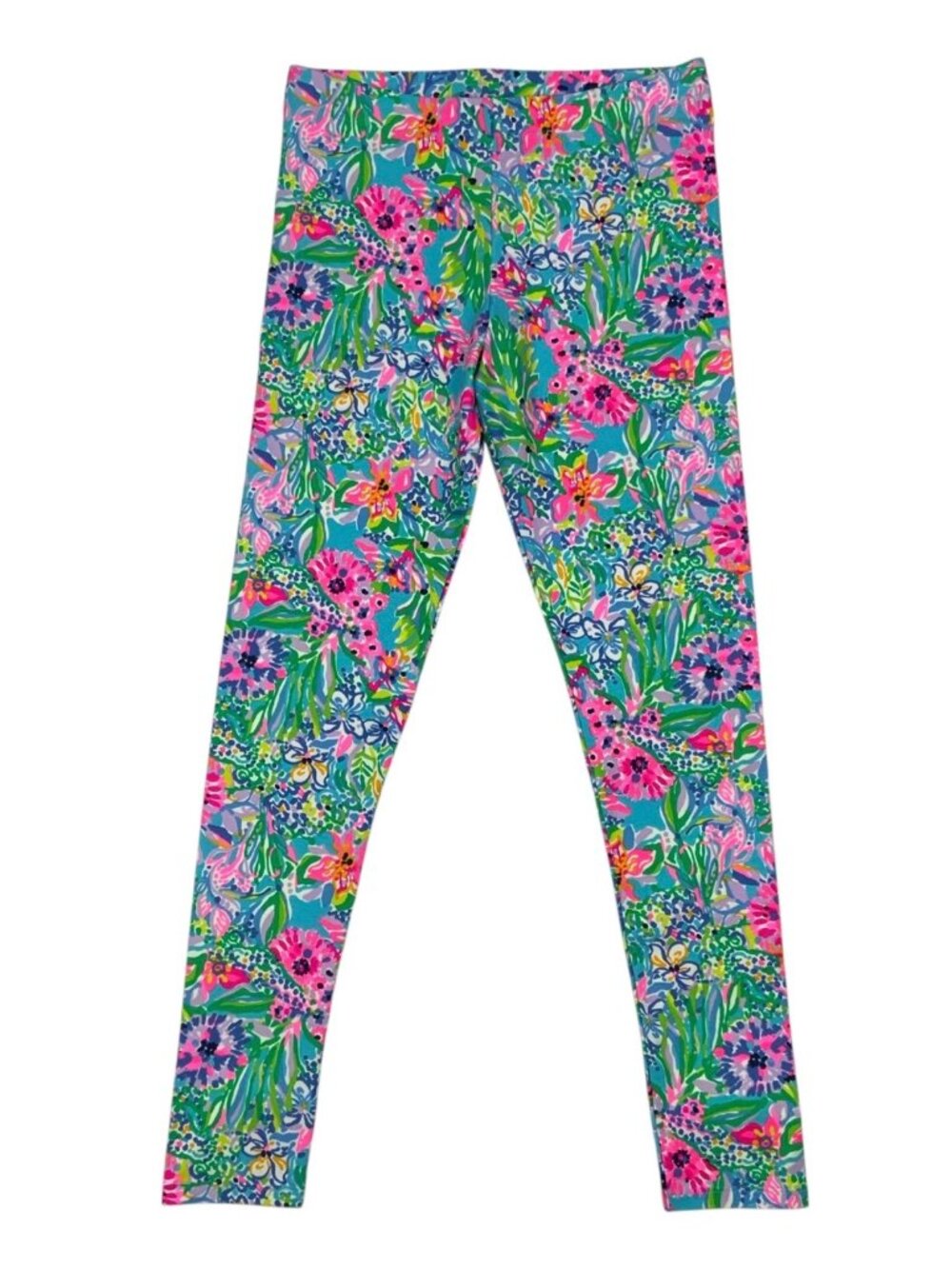 Lilly Pulitzer Girls Maia Legging XL Amalfi Blue Alligator Isle Resortwear